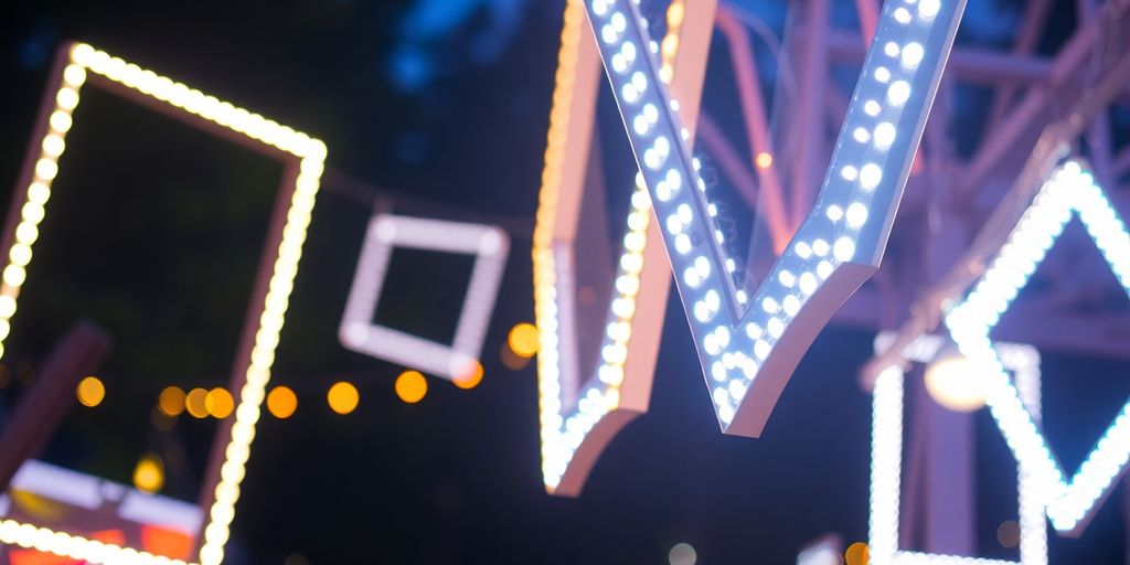 Heldere LED-frames die buiten stralen.